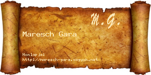 Maresch Gara névjegykártya
